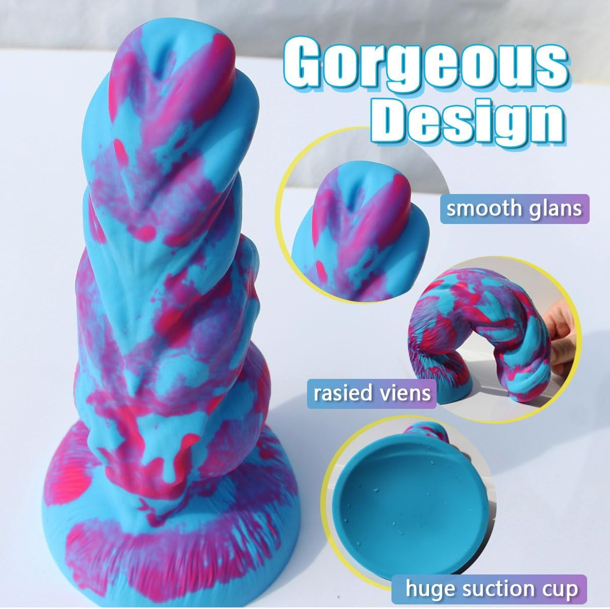Huge Monster Dildo, Thick Dildo for G -Spot Stimulation and Anal Play,Liquid Silicone Dragon Dildo Sex Toys for Women and Men.