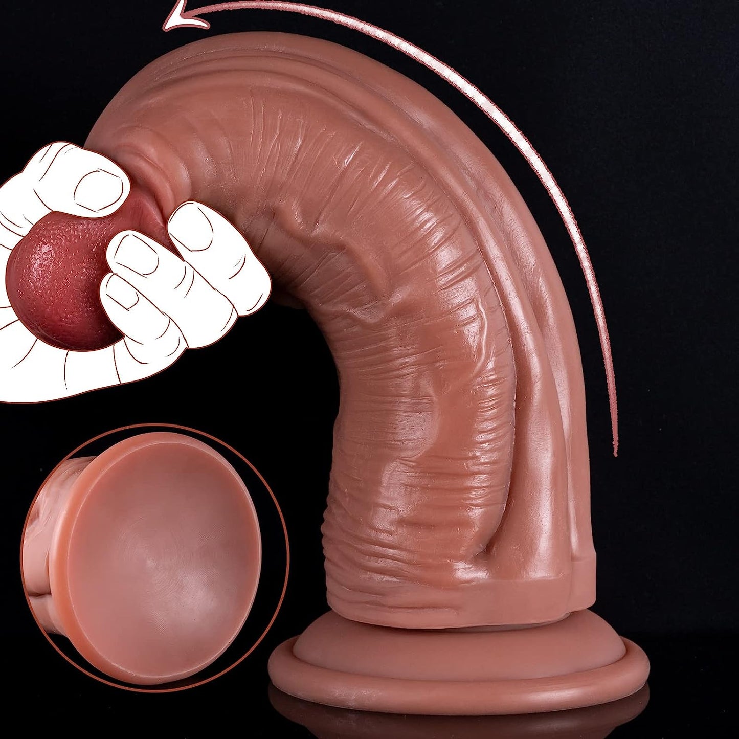 Dual Density Silicone Huge Dildo,10 Inch Big Anal Dildos without Ball for Deeper and Faster Play, Giant Thick Dildo with Strong Suction Cup, Fake Penis Adult Sex Toys for Women Men Couple