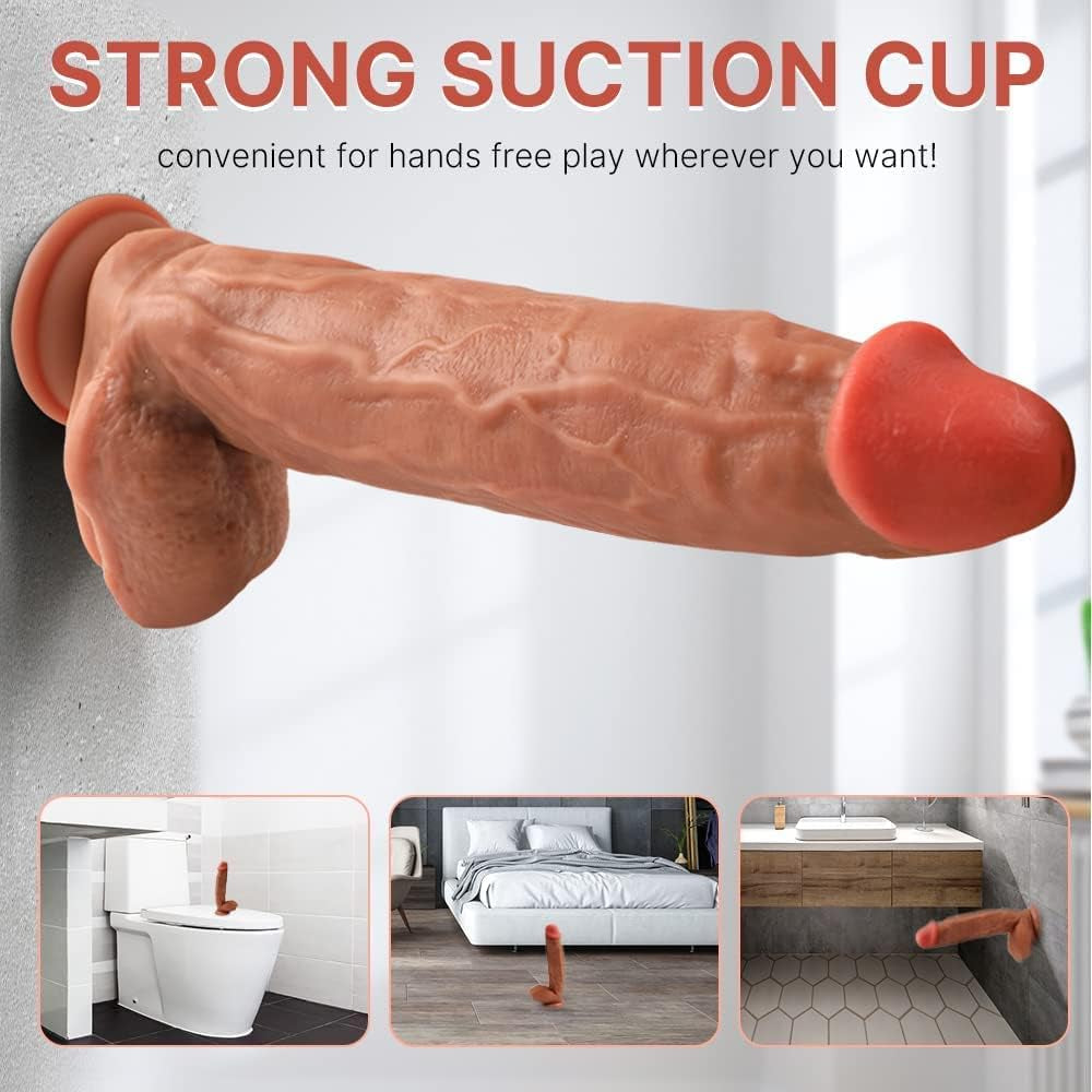 Huge Realistic Dildo with Suction Cup, Sex Toy for Woman-10.6 Inch Liquid Silicone Sex Toys for Male& Female’S G Spot, Anal Play Anus Butt Plug Large Big Thick Dildo Adult Toys
