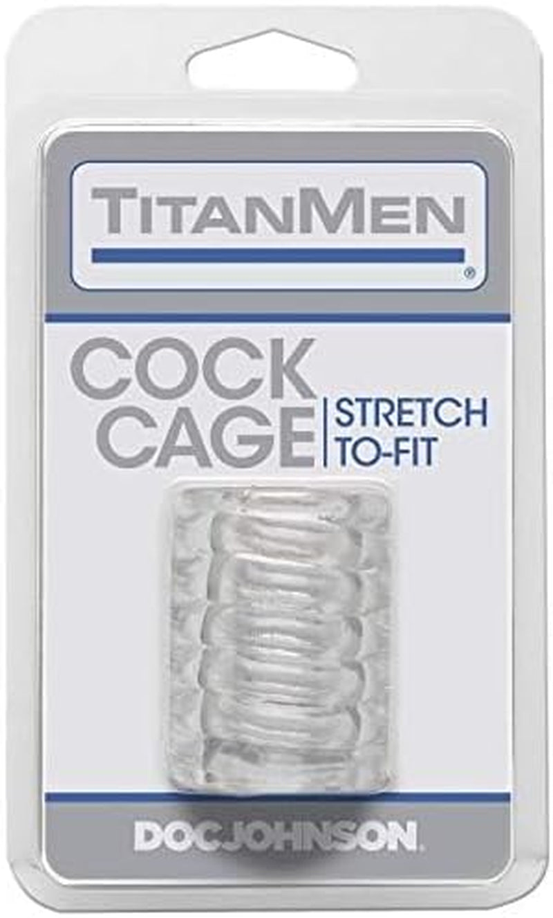 Titanmen - Cock Cage - Use as C-Ring or Ball Stretcher - Firmer Erections - Gives Your Boys a Tug - Stretch-To-Fit - Clear