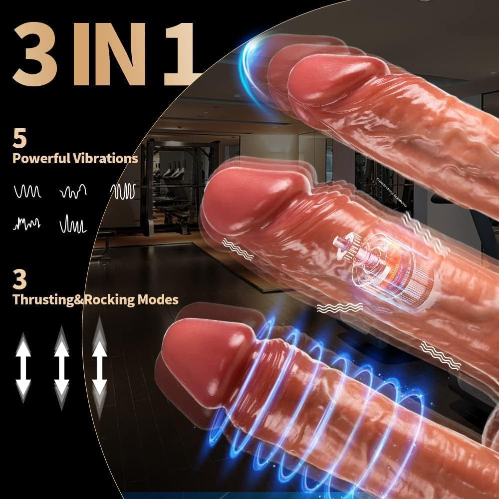 Thrusting Dildo Vibrator Sex Toys - 8.5" Realistic Dildos for G Spot Anal Stimulation with 3 Thrusting & 5 Vibration & Heating Mode, Silicone Dildo Remote Control Adult Toy for Women Couple