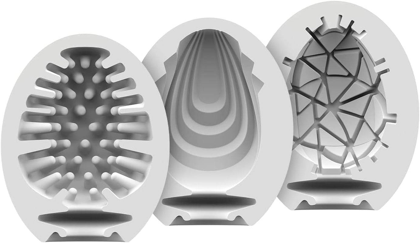 Masturbator Egg 3-Pack | Naughty | Savage | Crunchy | 3 Sensual Structures | Masturbator | Penis Stimulation | Extremely Stretchable | One- Time-Use