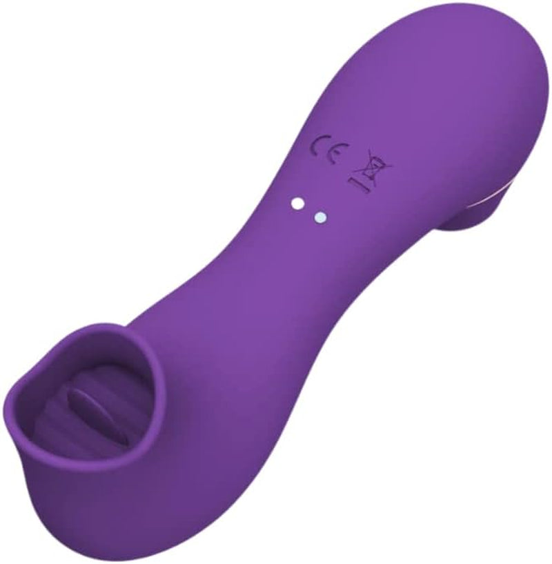 Dual Pleasure Worm Air-Pulse Clitoral Stimulator & Tongue Licking Vibrator, Clitoral Licking, Clit Sucking, Pressure-Wave Technology, Waterproof, Rechargeable, Sex Toy for Women & Couples