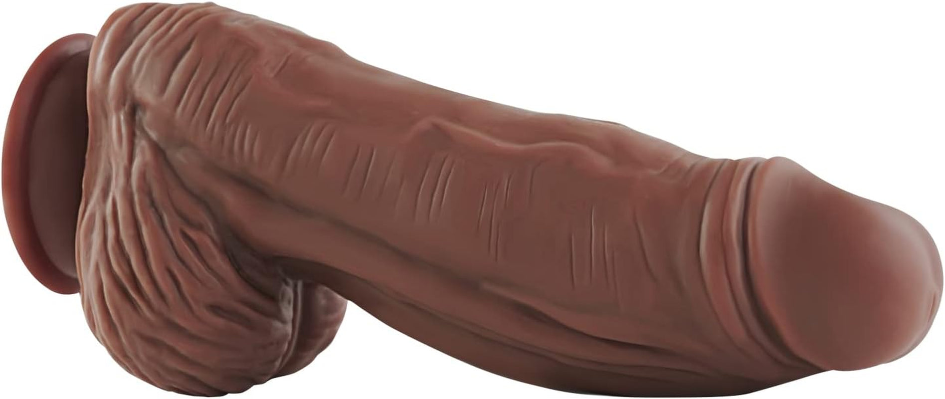 XXL Realistic Dildo with Suction Cup, Huge Thick Monster Silicone Dildo, Dual Density Anal Dildo Plugs, Large Size Adult Sex Toy for Experienced Men Woman, 9.5 Inch (Brown)