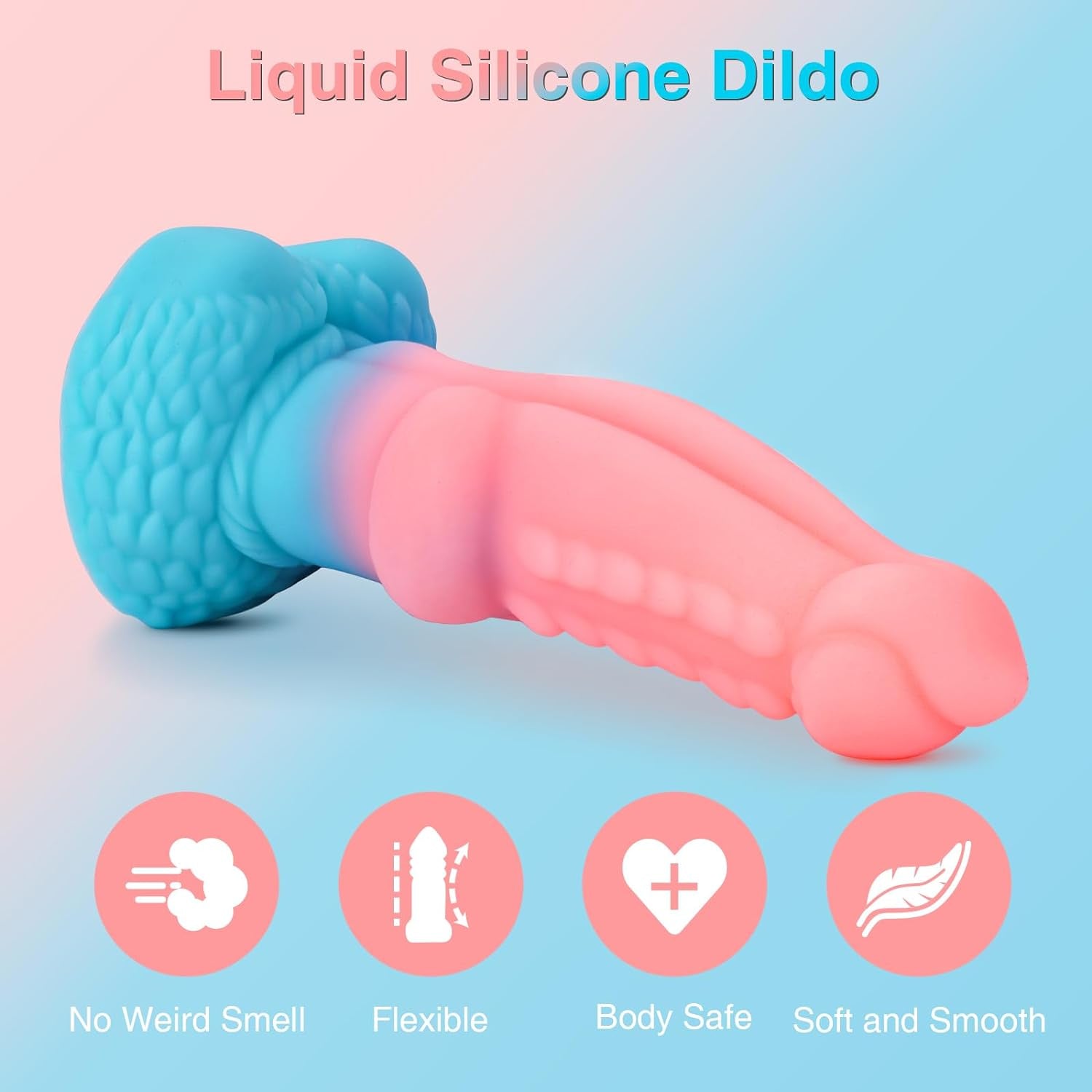 Huge Thick Big Dragon Dildo, Soft Silicone Monster Anal Dildo Sex Toys with Strong Suction Cup, 8.7" Realistic Fantasy Large Knot Dildo for Adult Women Men Pop, Pink G Spot Dog Dildo
