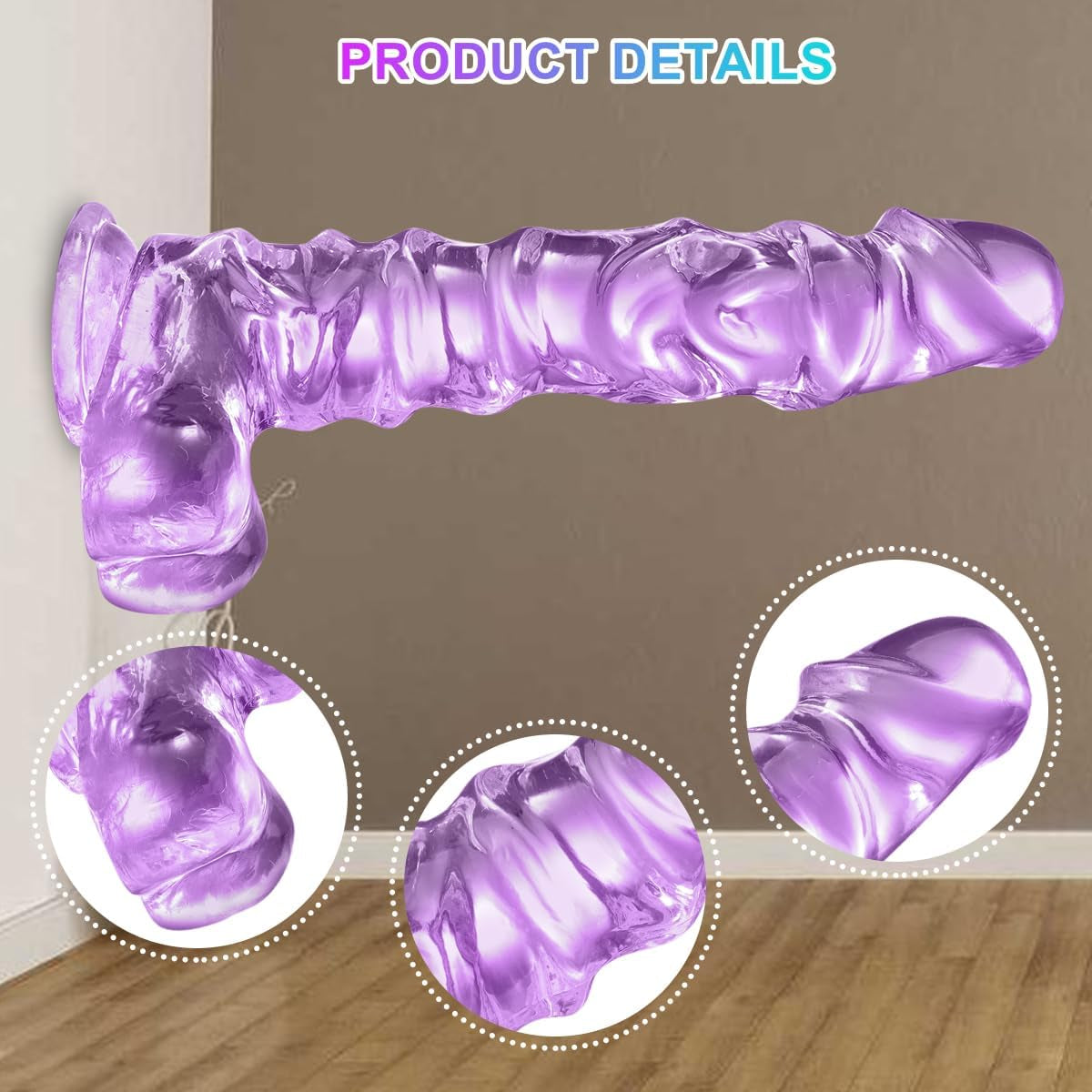 Realistic Dildo Sex Toys, Powerful Suction Cup Dildo with Balls for Hands-Free Play, Big Huge Dildo,G Spot Anal Dildo Sex Toy for Men Women Couples, Flexible Dildo with Strong Suction Base