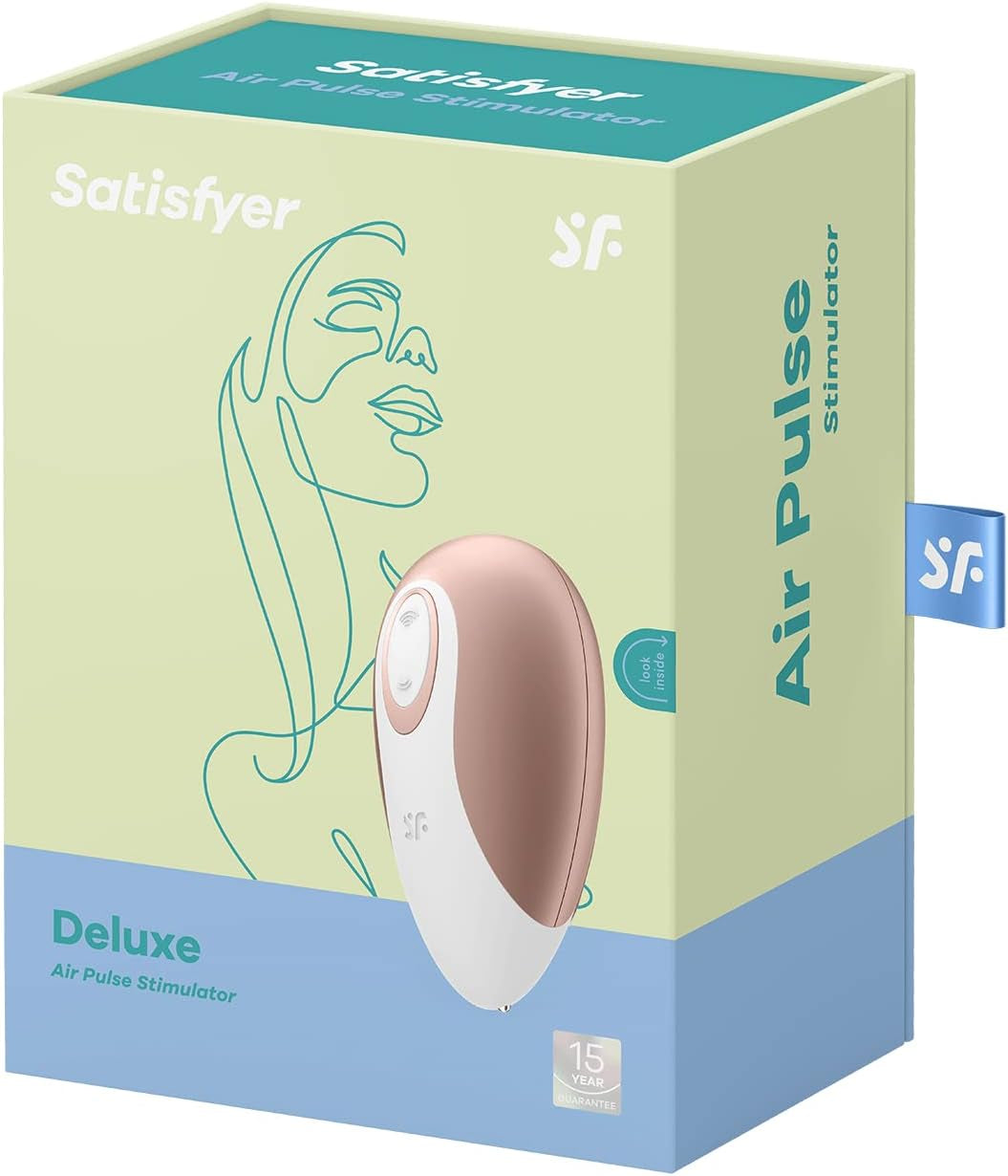Deluxe | Air-Pulse Clitoris Stimulator | Non-Contact Clitoral Sucking Pressure-Wave Technology | Waterproof (IPX7) | Rechargeable Battery | Skin-Friendly Silicone