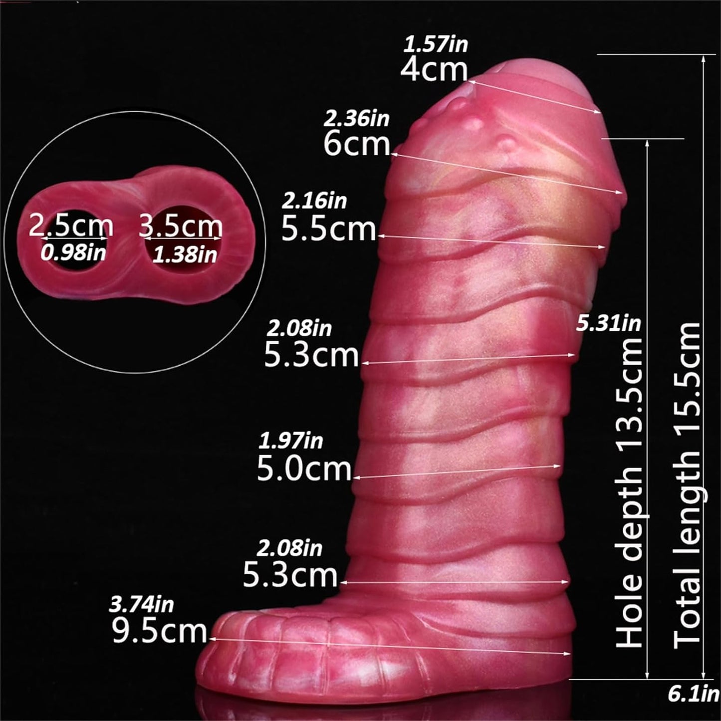 Realistic Penis Extender Sleeve Men Cock Sleeve Enlarger with Penis Ring: Silicone Penis Extension Sleeve Male Adult Sex Toy, Soft Penis Sleeve Man Sex Tool (Color B)