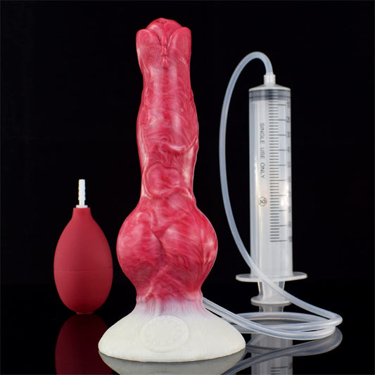 Lifelike Squirting Animal Dildo with Suction Cup Ejaculating Silicone Dog Dildos Anal Adult Sex Toys 8Inches