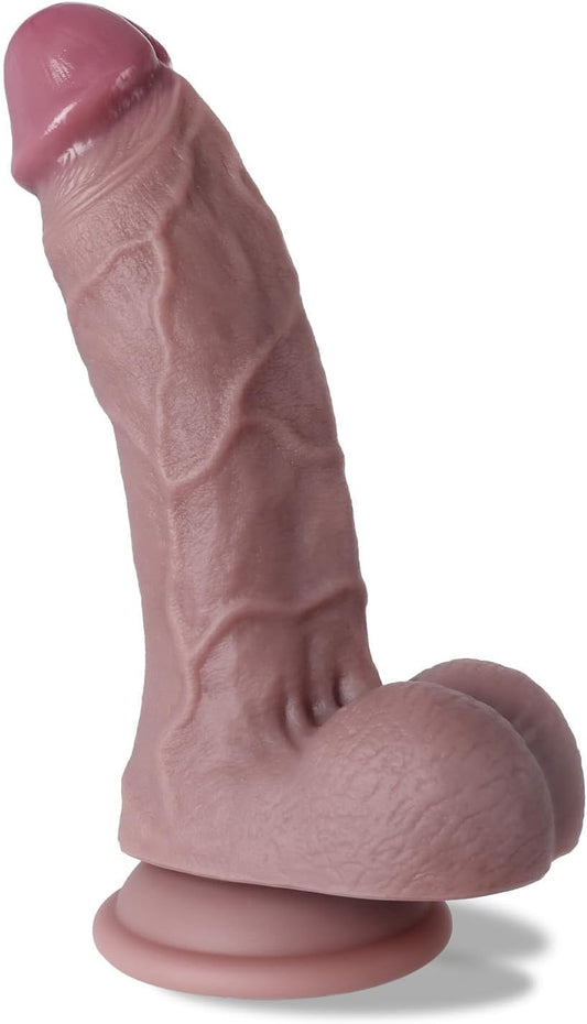 Thick Dildo Adult Sex Toy - 7 Inch Silicone Realistic Dildos with Body-Safe Material & Powerful Suction Cup Dildo for Hand Free Play -  Women Sex Toys for Beginner&Couples Anal Dildo for Men