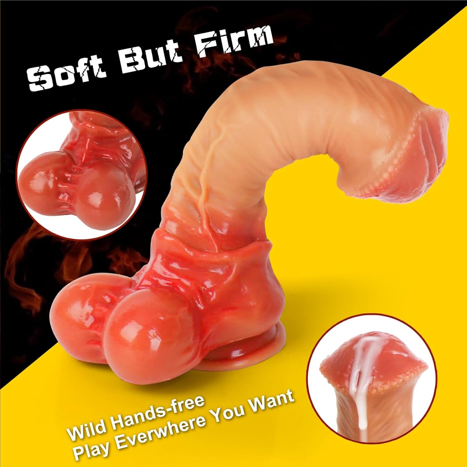 10 Inch Huge Horse Dildo, Thick Monster Silicone Dildo with Suction Cup, Fat Fantasy Soft Animal Dildo for Men, Big Realistic Dildos for Women, Girthy Fake Penis