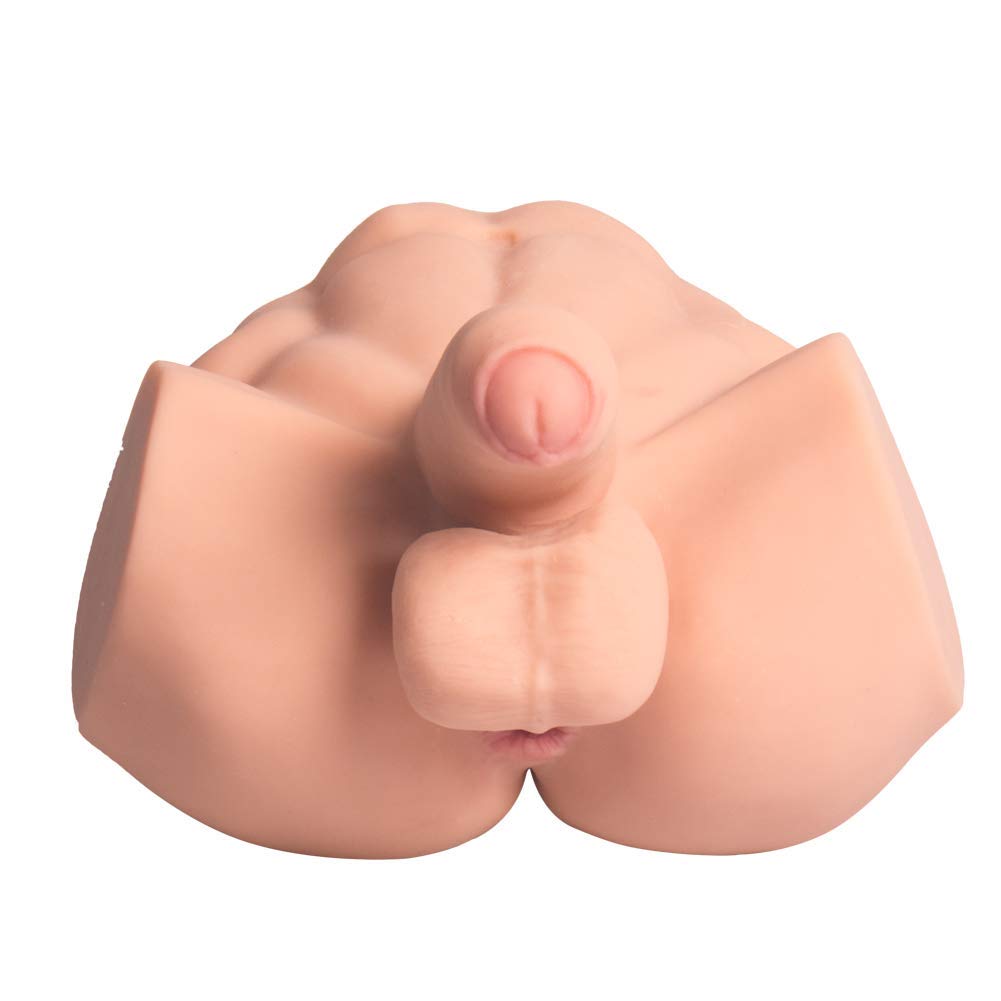 3D Silicone Sex Doll Reality Male Love Doll Torso Male Fake Penis Real Butt Tight Anus Injection Adult Sex Toy Woman