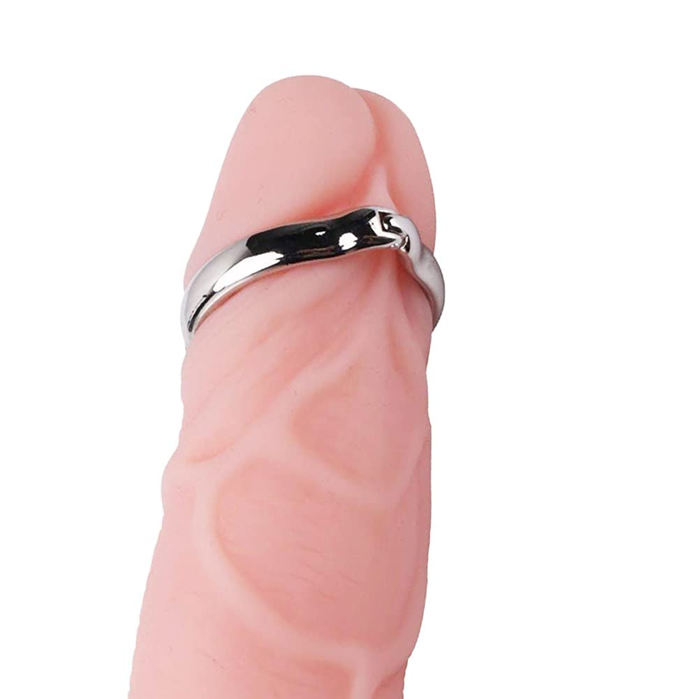 FST Metal Cock Ring Adjustable Width Penis Ring Delayed Ejaculation Enhanced Erection Bondage Ring Adult Sex Toys for Male (Medium)