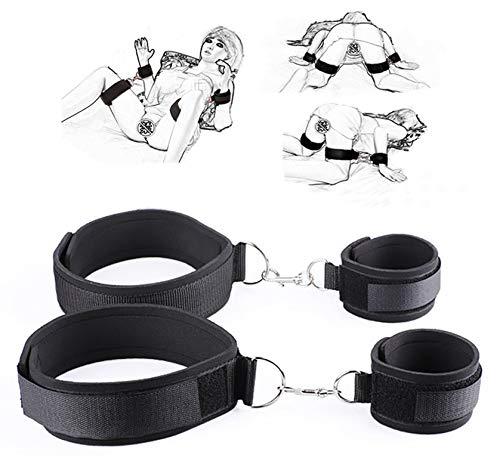 Sex Restrain Bondage BDSM Set Sex Toys Padded Wrist Thigh Cuffs, Sex Toy for Women Adjustable Handcuffs Leg Straps Sexy Slave Beginner Kit SM Games Play for Couples