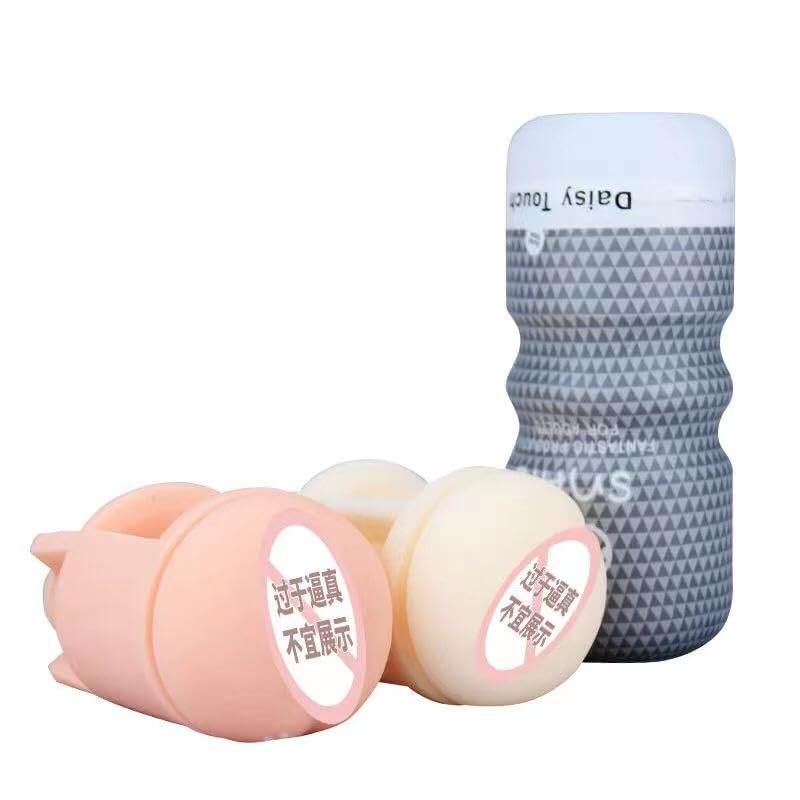 Silicone Men Masturbator - Snail Aircraft Cup Masturbator - Pocket Pussy Stroker with Realistic Mouth Textured Structure for Deepthroat and suction feel for Men Penis Training and Blowjob (Grey)