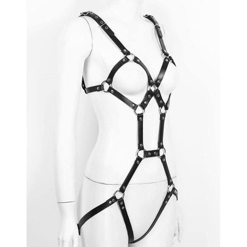 Harness for Women Sexy BDSM Bondage Sex Toys for Woman Leather Body Halter Neck Black Cage Sexy Lingerie for Couples Cosplay
