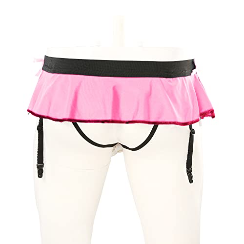 WINTOFW Sissy Pouch Panties for Men Crossdressers Men's Lingerie Skirt G-String Thongs Underwear Briefs with Garters