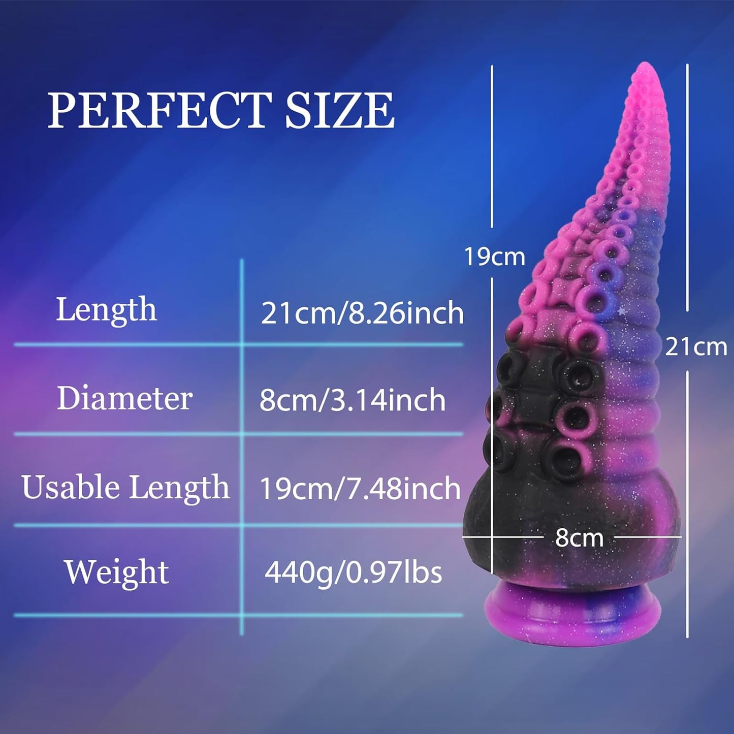 8.3 Inch Tentacle Realistic Monster Dildo, Big Thick Anal Dildo with Strong Suction Cup for Adult, Liquid Silicone Octopus Huge Butt Plug Trainer Prostate Massager Sex Toys for Women