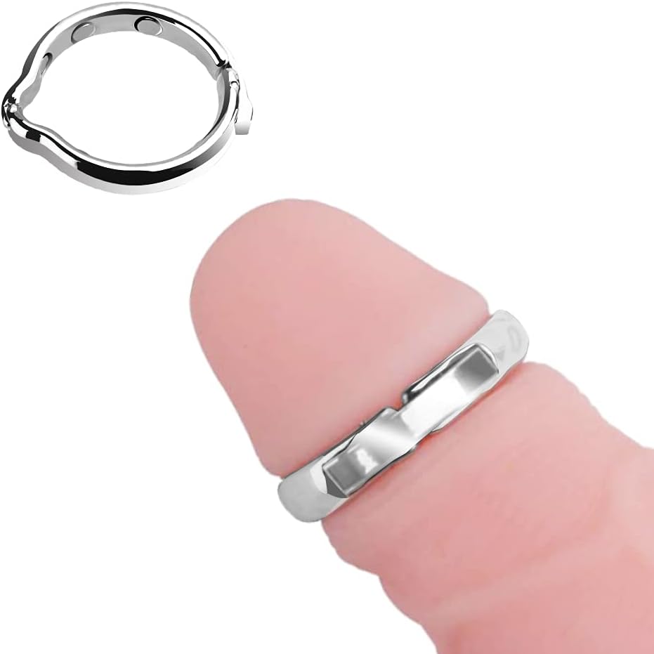 FST Metal Cock Ring Adjustable Width Penis Ring Delayed Ejaculation Enhanced Erection Bondage Ring Adult Sex Toys for Male (Medium)