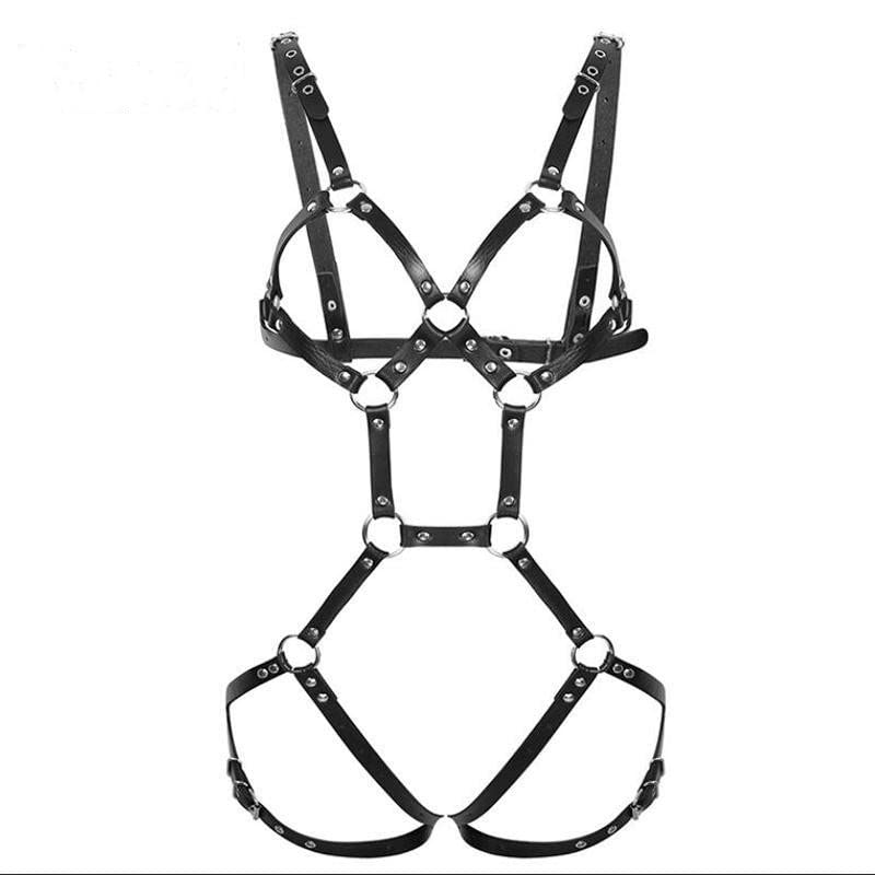 Harness for Women Sexy BDSM Bondage Sex Toys for Woman Leather Body Halter Neck Black Cage Sexy Lingerie for Couples Cosplay