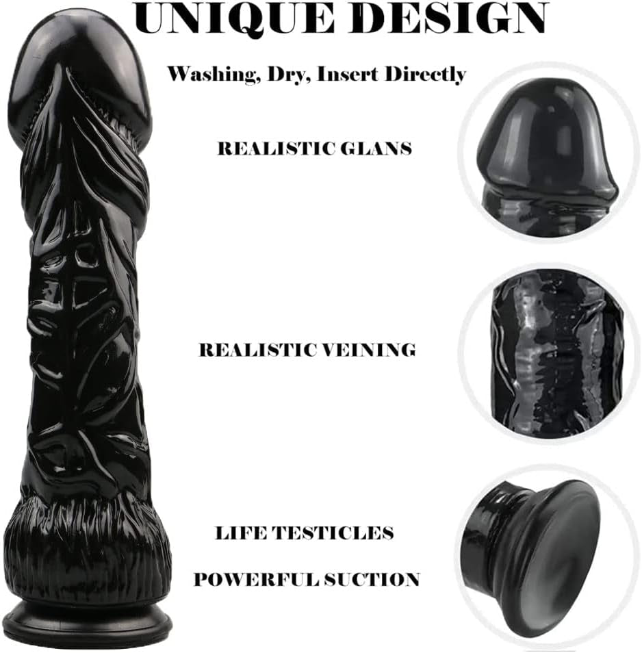 9.25 Inch Realistic Big Thick Dildo for Women, Lifelike Penis Skin-Friendly Flexible Silicone Adult Sex Toy with Powerful Suction Cup Anal Dildos for Women & Games