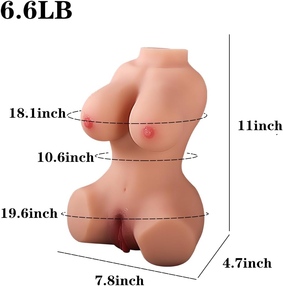 6.6LB Sex Doll Male Masturbator for Men, 3 in 1 Sex Doll Torso Realistic Sex Doll with Big Boobs, Adult Love Doll Torso Doll for Male Masturbation Sex Toy