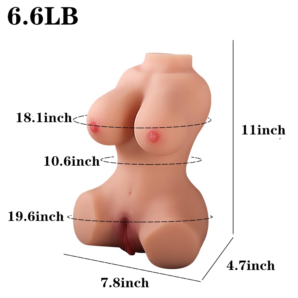 6.6LB Sex Doll Male Masturbator for Men, 3 in 1 Sex Doll Torso Realistic Sex Doll with Big Boobs, Adult Love Doll Torso Doll for Male Masturbation Sex Toy