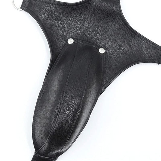 Fetish Gay Leather Strap Men's Open Crotch Full Body Bondage Clothes Sexy Party Clubwear Men's Chest Strap Belt (Color : Style 1)