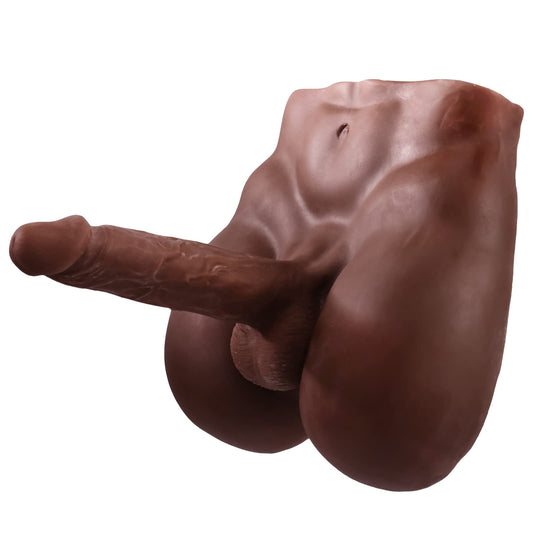 Hliang Dildo Sex Dolls - Lifelike 3D Torso Masturbation Dildo and Vaginal Love Dolls Realistic Sex Toys for Women Couple (Dark Brown)