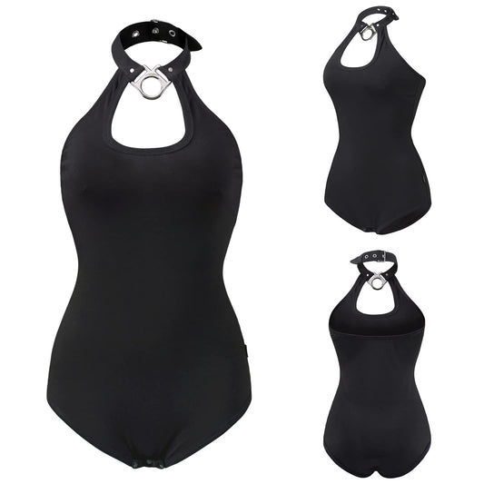 Littleforbig Cotton Romper Onesie Pajamas Bodysuit - Drop Collar Bondage Bodysuit 2XL