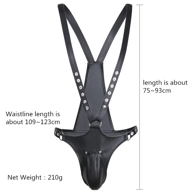 Fetish Gay Leather Strap Men's Open Crotch Full Body Bondage Clothes Sexy Party Clubwear Men's Chest Strap Belt (Color : Style 1)
