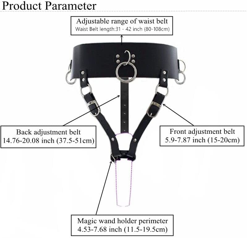 BDSM Bondage Restraints, Forced Vibrator Wand Belt Strap Harness Holder Tie for Women Adjustable, Adult Sex Toys for Couple (Wand Or Vibrator Not Included)