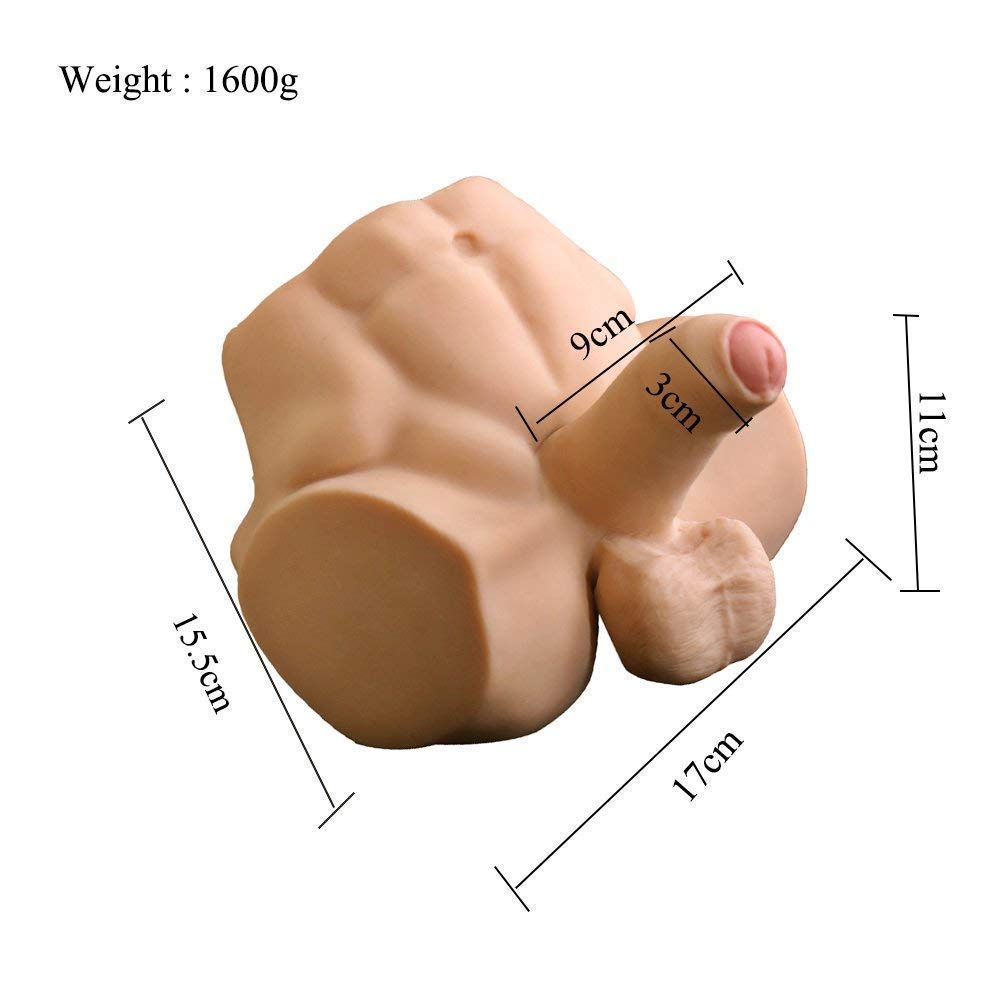 3D Silicone Sex Doll Reality Male Love Doll Torso Male Fake Penis Real Butt Tight Anus Injection Adult Sex Toy Woman