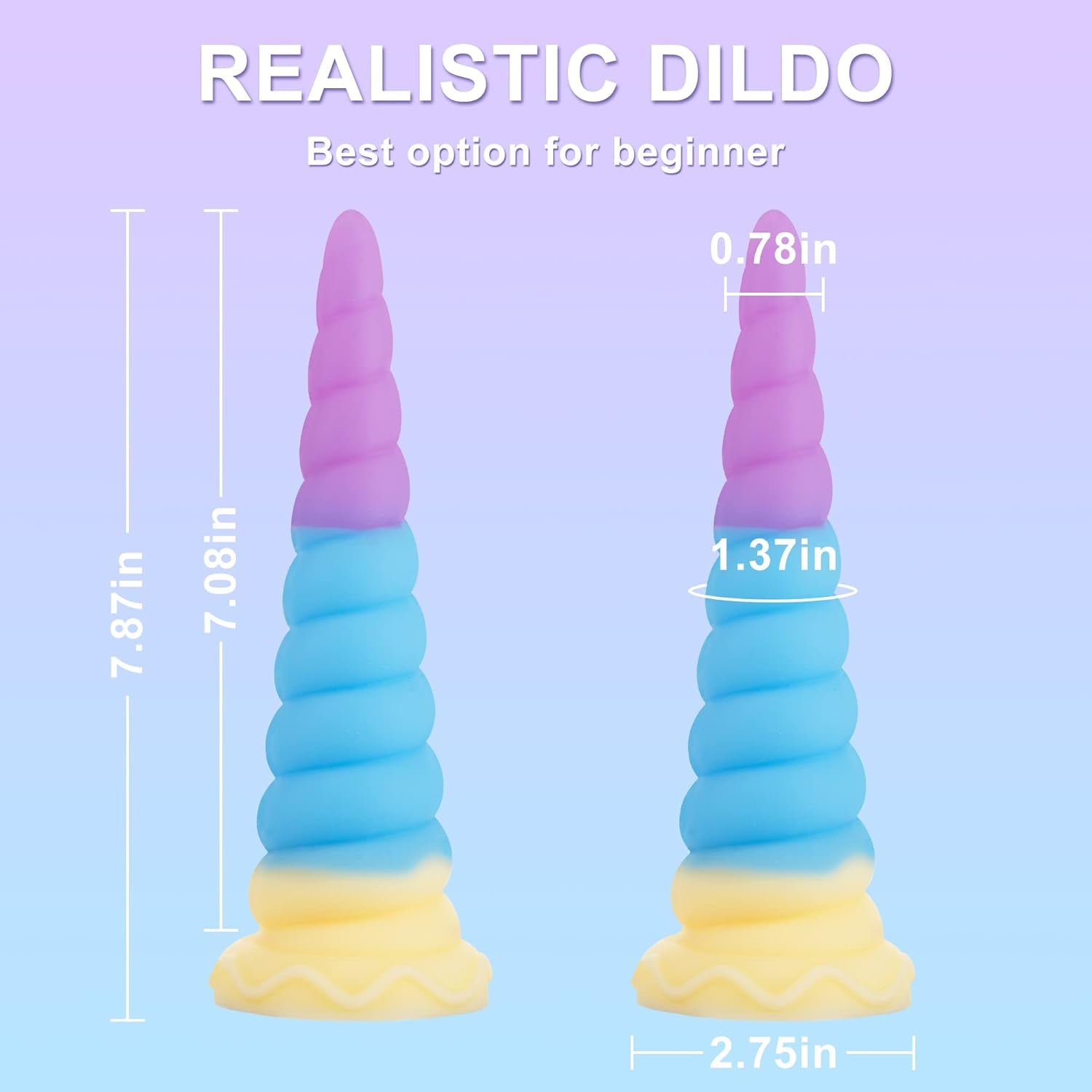 7.7 Inch Realistic Beginner Monster Dildo,With Strong Suction Cup for Hands-Free Play, Liquid Silicone G Spot Dragon Dildo Prostate Massager Adult Sex Toys for Women, Men