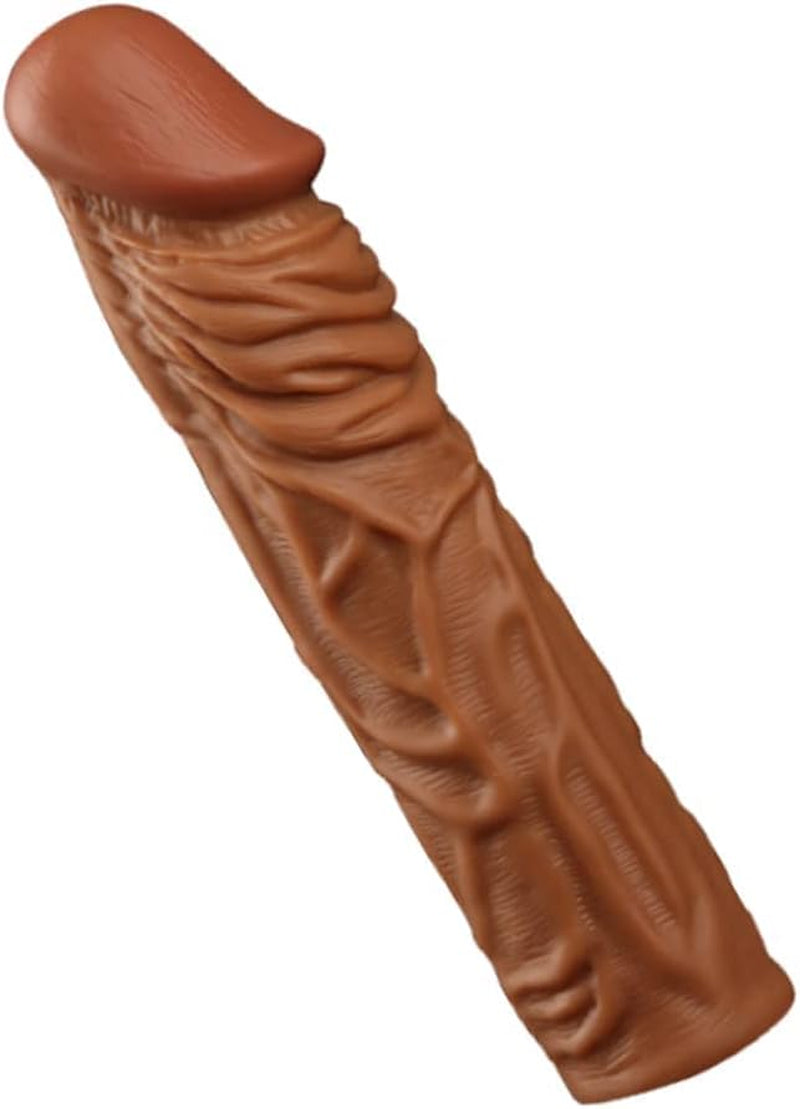 Penis Extension, Liquid Silicone Penis Sleeve Cock Enlargement Cover with Vivid Glans and Veins, Delay Ejaculation Toys for Men …