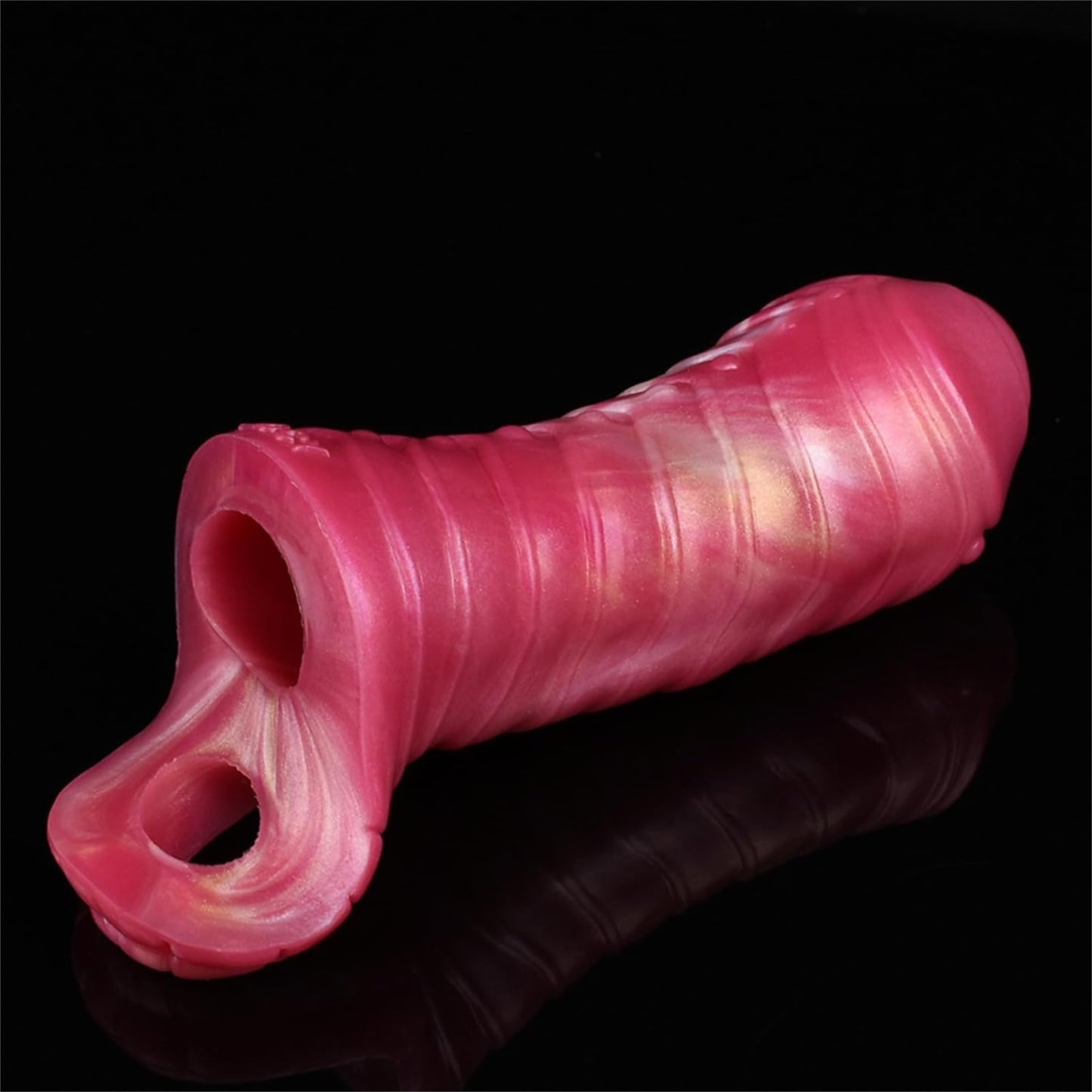 Realistic Penis Extender Sleeve Men Cock Sleeve Enlarger with Penis Ring: Silicone Penis Extension Sleeve Male Adult Sex Toy, Soft Penis Sleeve Man Sex Tool (Color B)