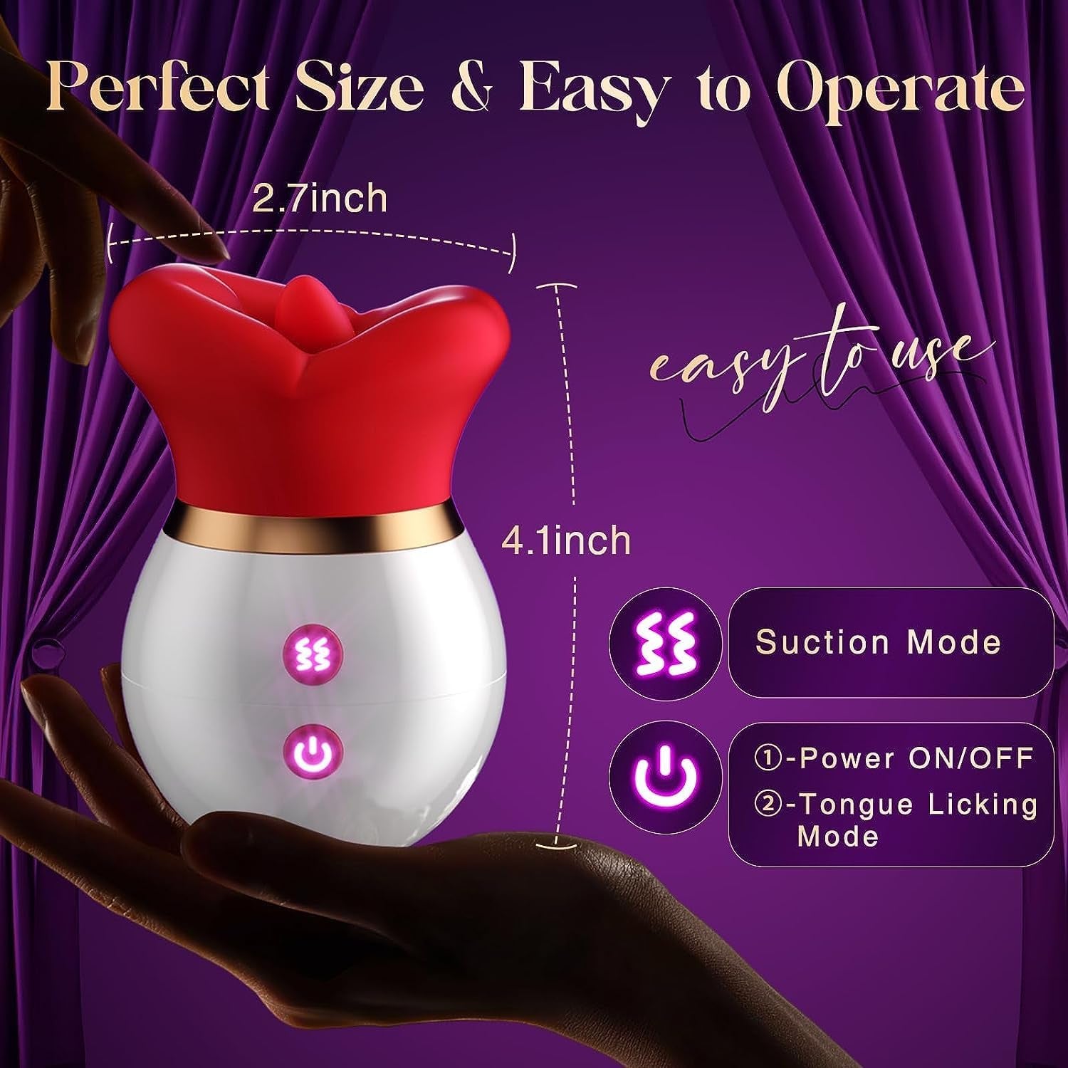 2024 New Automatic 30 Modes Sex Relaxing Toys, Rose Toy for Women Washable and Rechargeable Licking for Women, Portable Quiet Cordless USB Fast Charge,Two Dual Motor,Waterproof 1/80