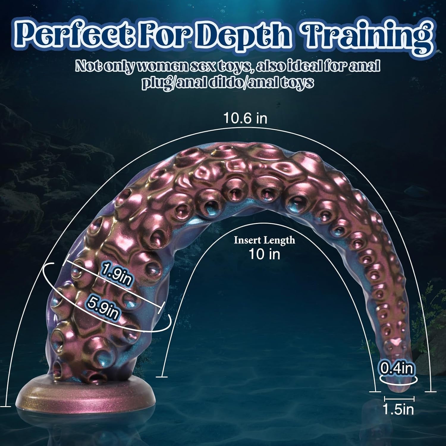 Anal Tentacle Dildo Adult Sex Toys - 10.6" Huge Monster Long Dildo Anal Plug for U & G-Spot, Anal Toys with Strong Suction Cup, Fantasy Dildo Adult Sex Toys & Games for Men Women Couples