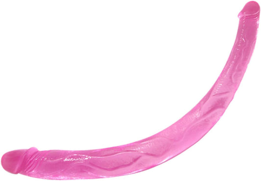 Flexible Double Penetration Dildo for Couples Vaginal Anal Play,  Double Ended Defined Heads Veined Shaft 16.53 Inch