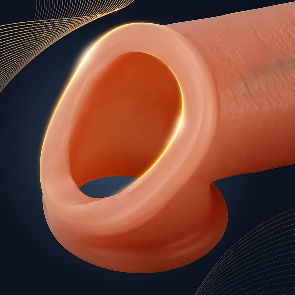 Silicone Cock Rings Set Penis Extension Sleeve with 3 Different Designs 3 Pcs Penis Rings for Erection Enhancing Delay Ejaculation Sex Toys with Wearing Hole Design for Men or Couple Play