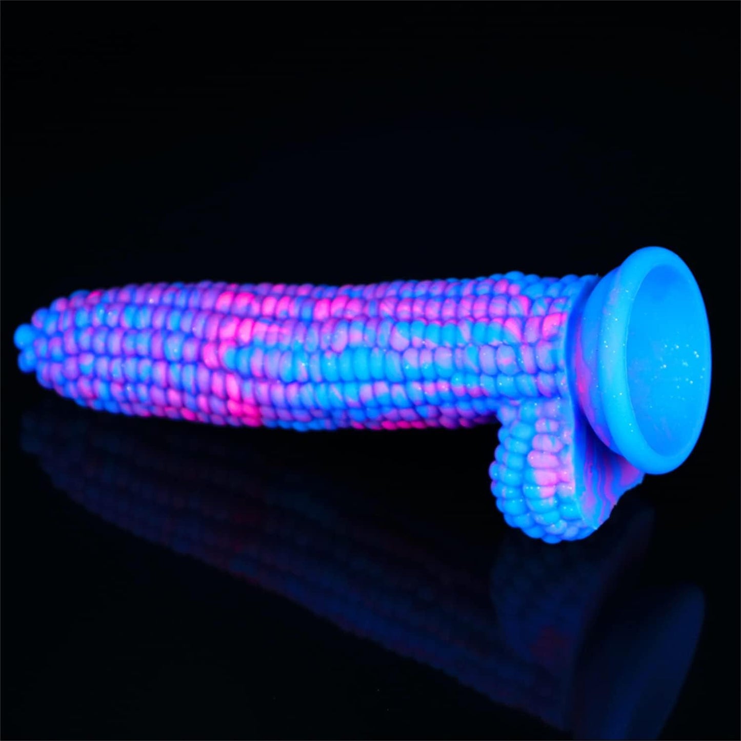 Monster Dildo Colourful Big Grain Corn Adult Sex Toy with Strong Suction Cup 8 Inch Flexible Soft Vegetable Dildos - Blue