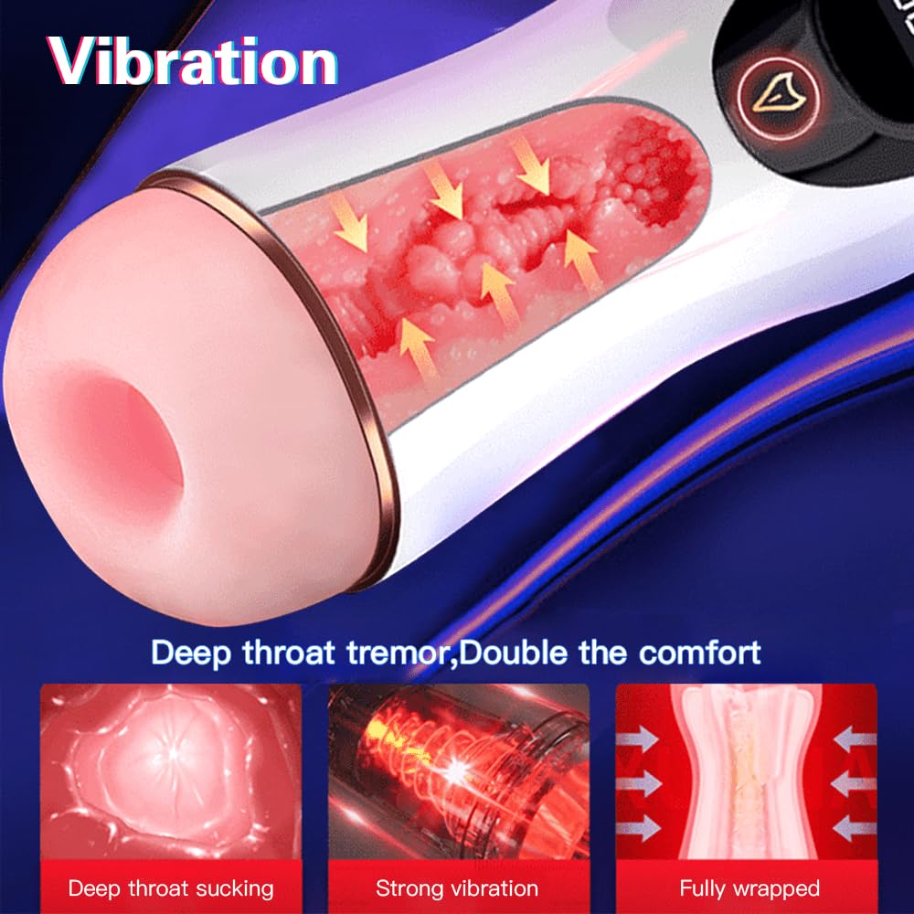 generic Automatic Sucking Male Masturbator Sex Toys for Men, 8 Suction & Vibrating Modes for Men Self-Pleasure Masturbation, Adult Electric Pocket Stroker with LED Screen Display and Sound Speaker