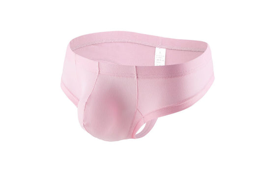 Faringoto Men's Underwear Basic Micro Soft Breathable Dual Pouch Briefs Pink