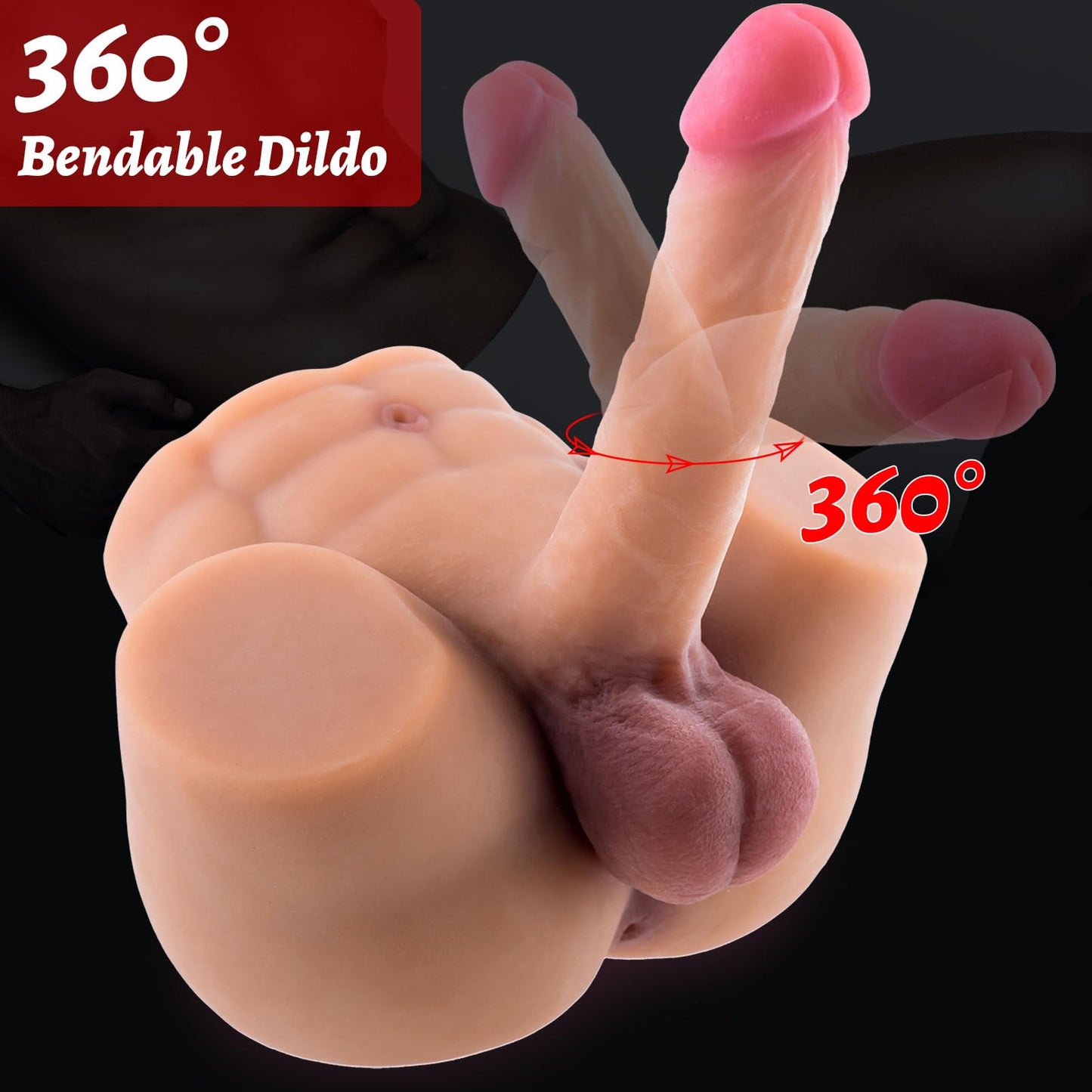 Male Sex Doll with Flexible Dildo Realistic Sex Huge Cock, Men Sex Dolls for Women Hole 8in Cock Sex Toys for Female Masturbation, Unisex Masturbator Tight Anal Sex Toy for Men Women Couple Gay 8lb