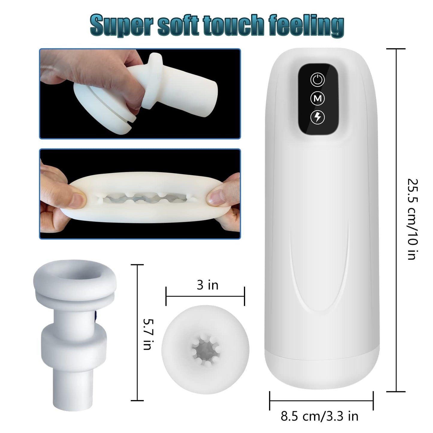 Automatic Sucking Rotating Male Masturbator Cup with 7 Suction & 10 Vibration, Super Quite Blowjob Male Masturbator Cup Strokers Pocket Pussy, 3D Large Grain Texture Deep Penis Stroker, Male Sex Toys