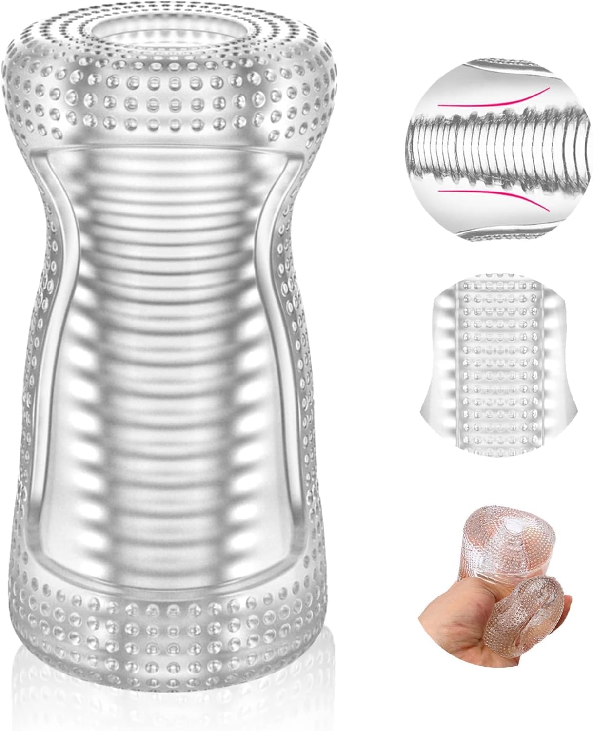 Male Masturbator Men Sex Toys with 8 Telescoping & Rotating Modes, Adult Electric Blowjob Toy for Men Pocket Pussy, Dual Open Ended Masturbation Cup Stroker