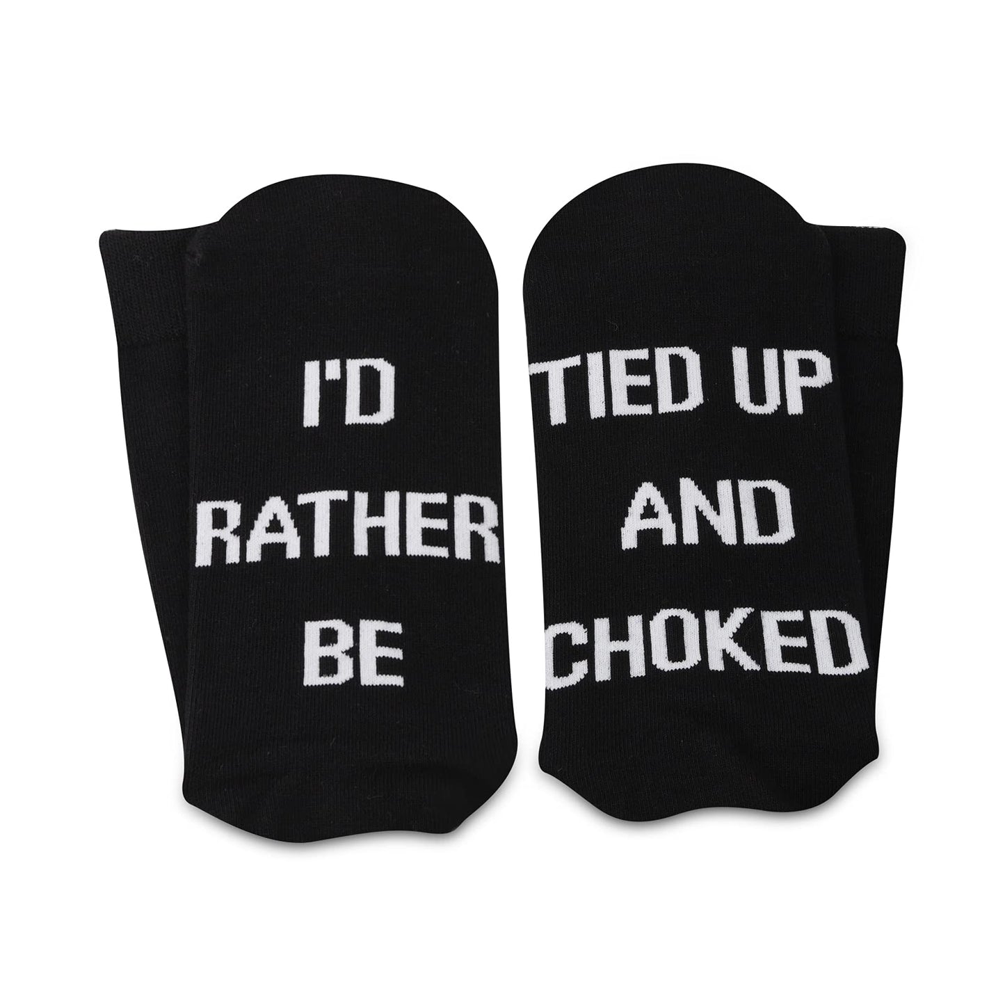 TSOTMO Tied Up Adult Sex Socks Couple Foreplay BDSM Erotic Gift Date Night Game Gift I'd Rather Be Tied Up and Choked Socks (C.Tied Up)