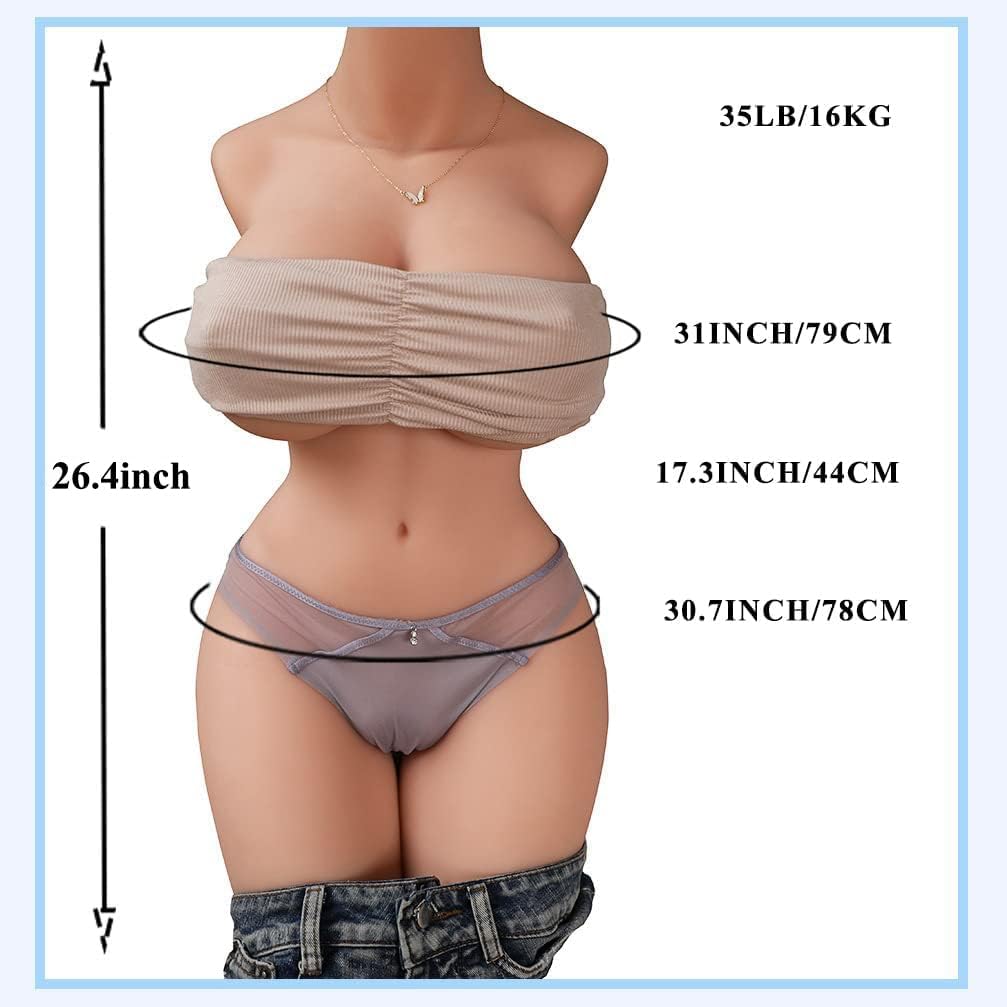 Sex Doll for Men,35.2LB/16KG Male Masturbators Sex Toy,Torso Sex Doll Female Half Body Sexdoll with 2 Channel,Lifesize Love Doll with Big Boobs Ass Male Adult Sex Toys for Men Couples