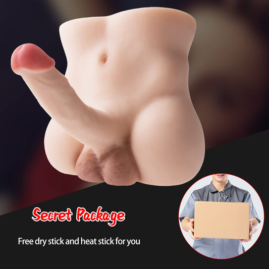 Sex Torso Doll with 8.7inch Flexible Realistic Dildo for Women Masturbation, Men Sex Dolls for Women Tight Anal Hole Sex Huge Cock for Female, Unisex Masturbator Sex Toy for Women Gay Couple 6.6LB