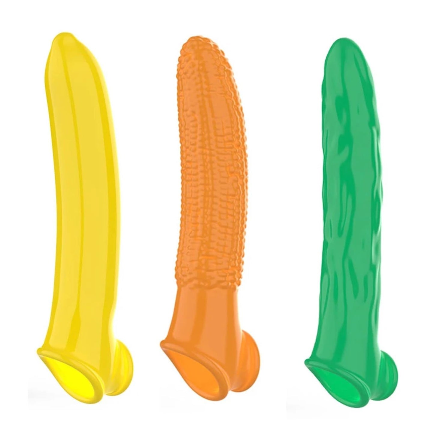 Vegetable Penis Enlargement Sleeve,Reusable Cock Enlarger Sheath,Penis Sleeve Extender Cock Sleeve Extension Sheath,Dildo Cover Adult Sex Toys For Men Delay Ejaculation,Penis Extension For Couples Sex